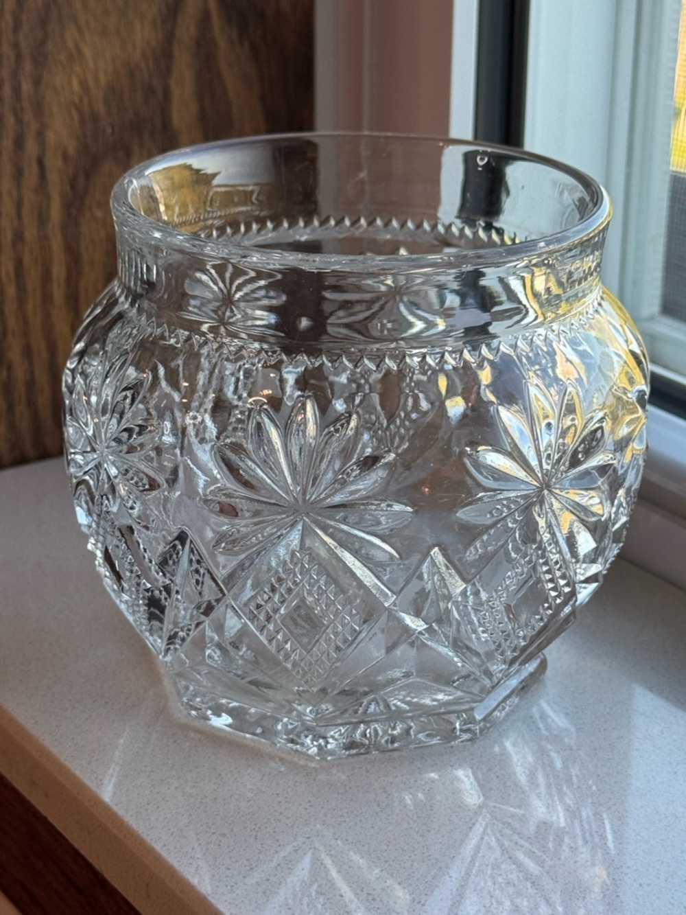 VINTAGE Clear Pressed Glass Decorative Candy Bowl